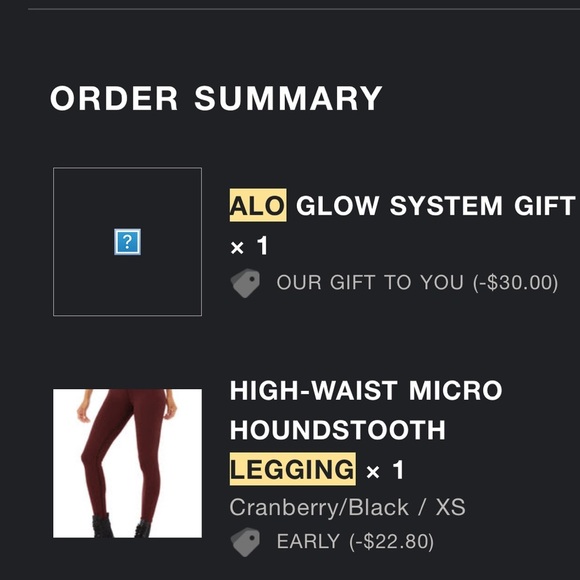 FINAL Price! ALO Yoga Burgundy and Black Houndstooth Leggings - Picture 4 of 4